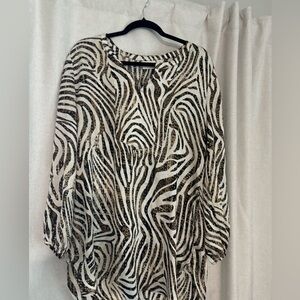 Chico’s Zebra Print Women's Top, PTP 21”
